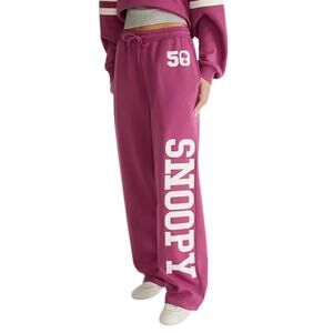 Aeropostale x Peanuts Snoopy Fleece Sweatpants Lounge Wear in Purple Womens Med.